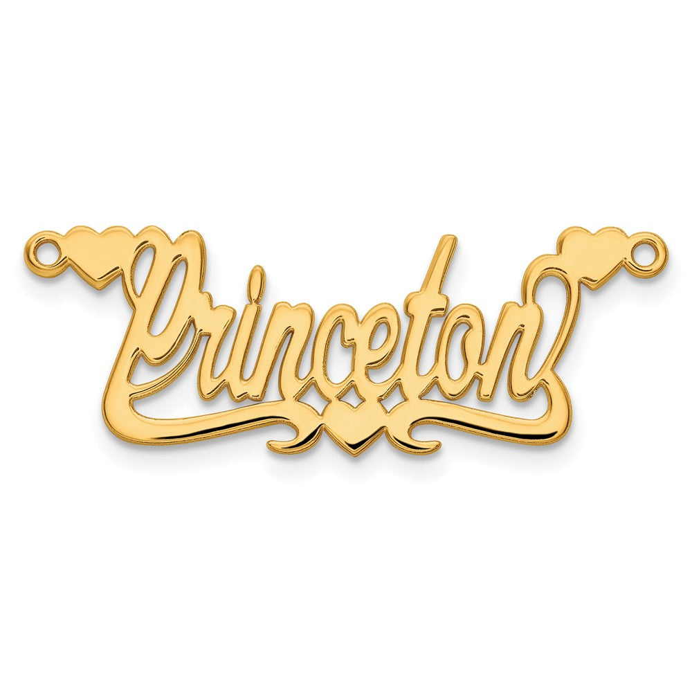 14K Gelbgold Poliert Herzen Name Platte