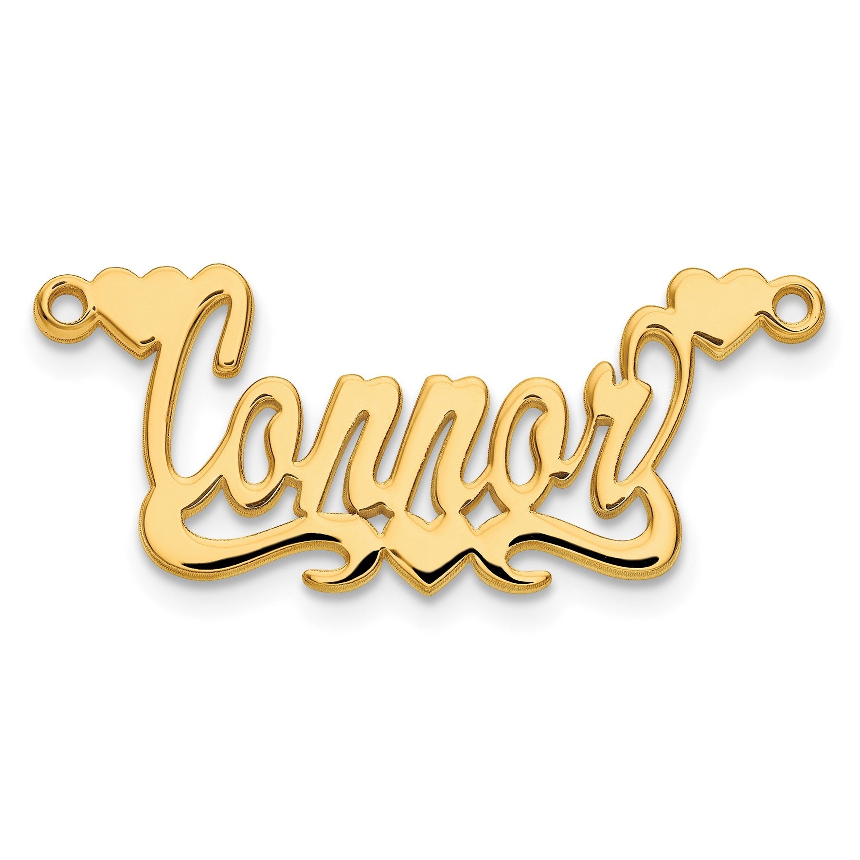 14K Gelbgold Poliert Herzen Name Platte