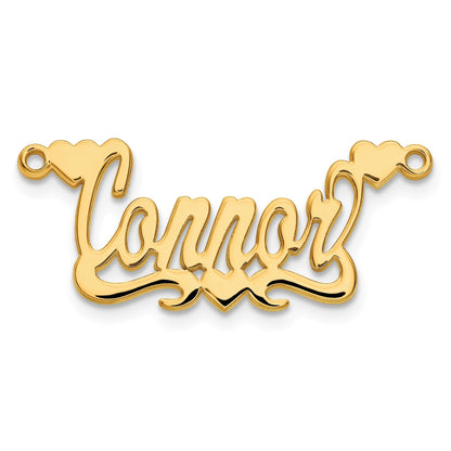 14K Gelbgold Poliert Herzen Name Platte
