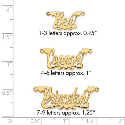 14K Gelbgold Poliert Herzen Name Platte