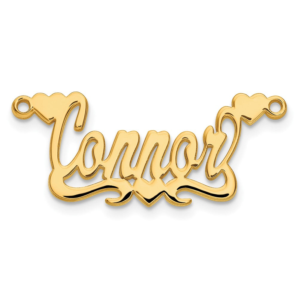 Vergoldet Sterlingsilber /gold Poliert Herzen Name Platte