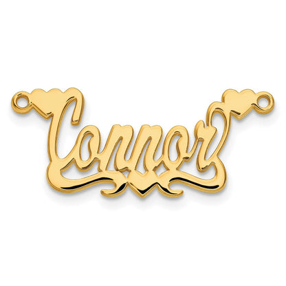 Vergoldet Sterlingsilber /gold Poliert Herzen Name Platte