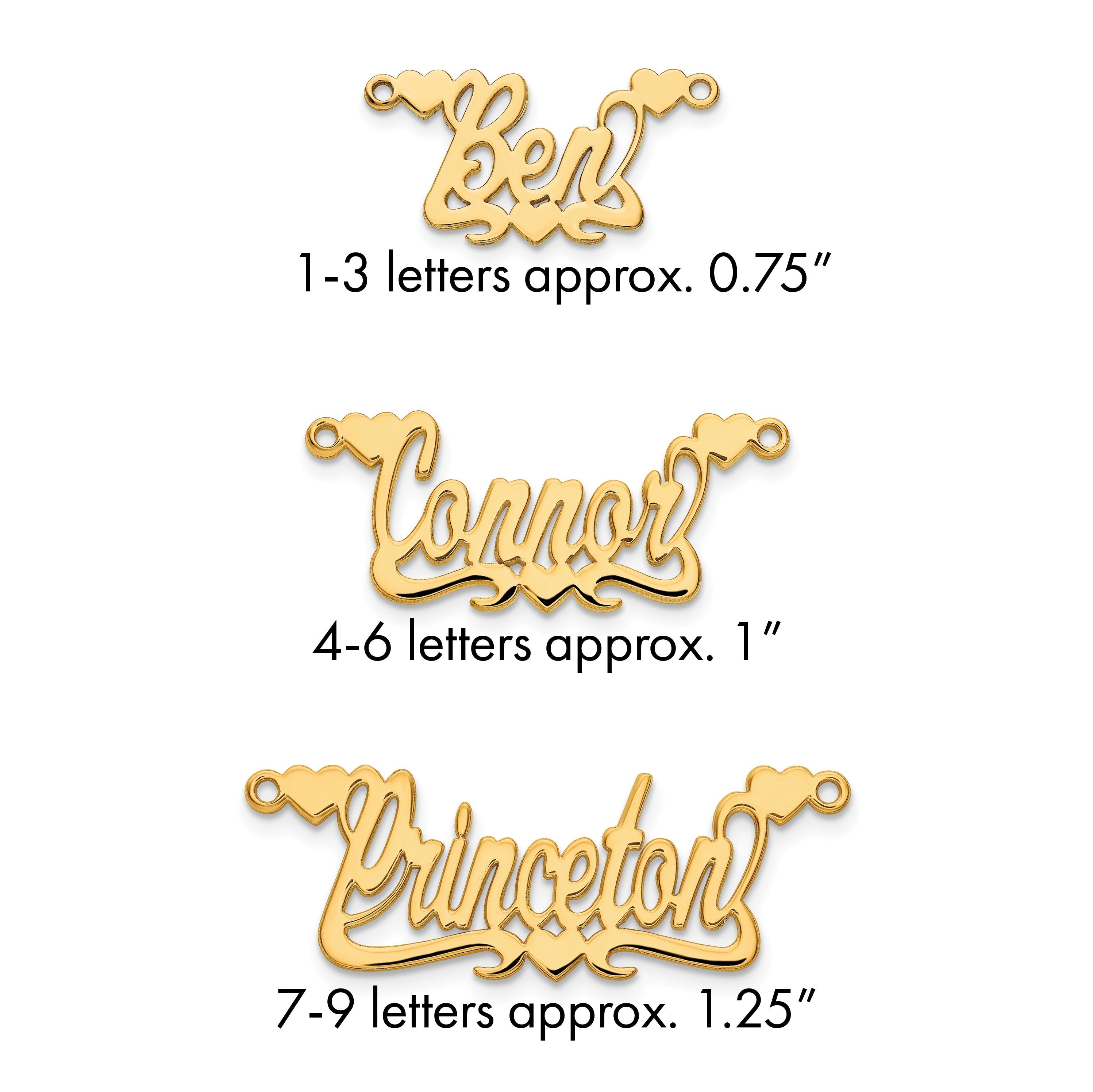 14K Gelbgold Poliert Herzen Name Platte