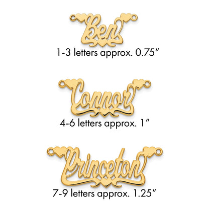 14K Gelbgold Poliert Herzen Name Platte