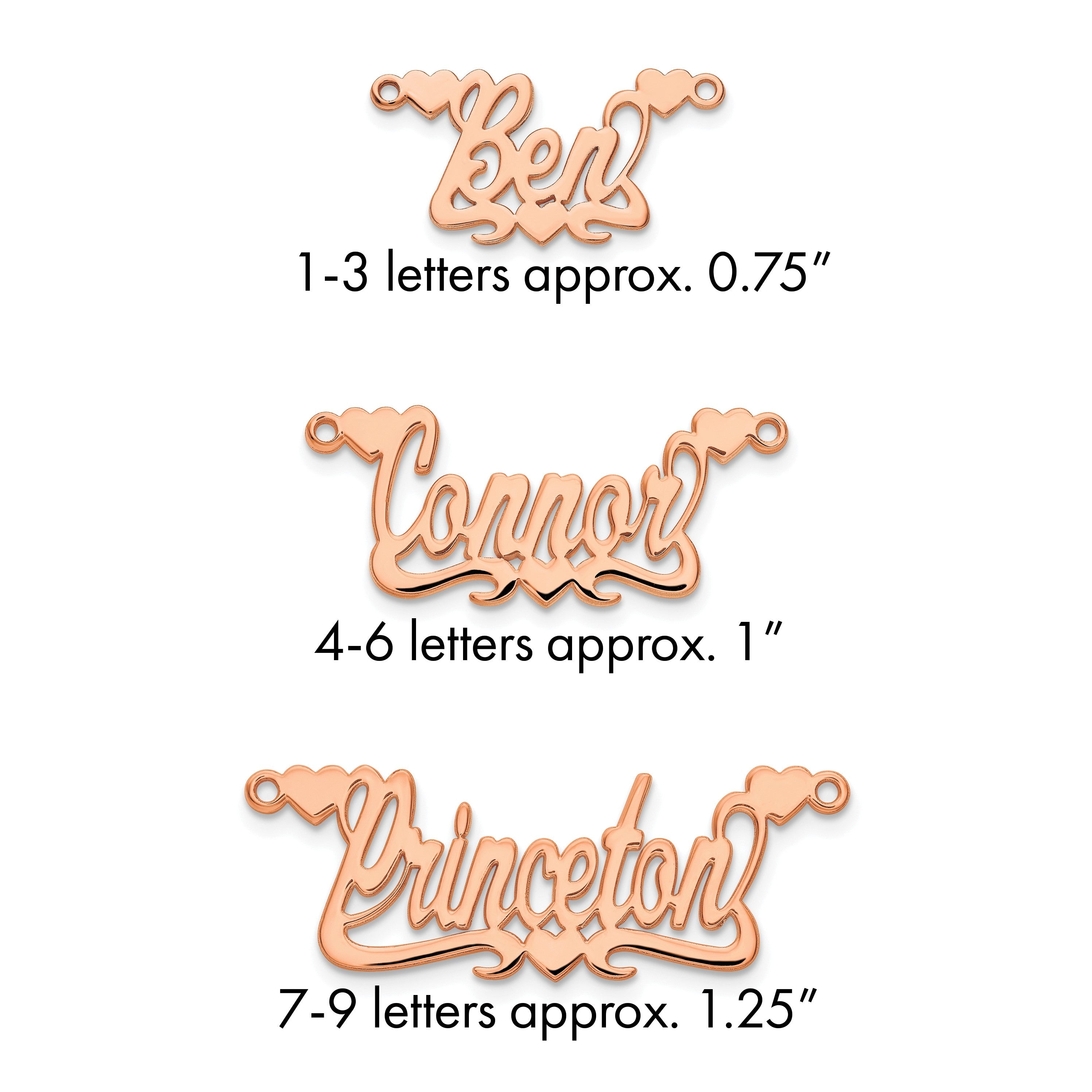 Roségoldbeschichtet Sterlingsilber /rose Poliert Herzen Name Platte