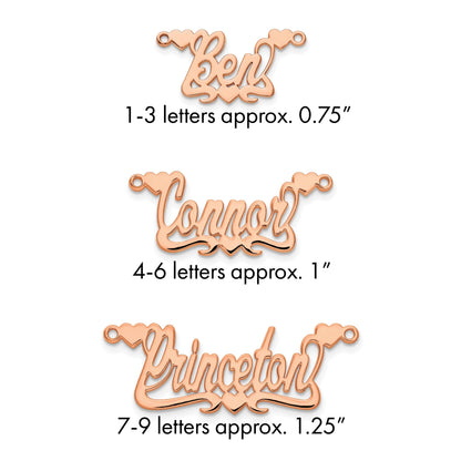 Roségoldbeschichtet Sterlingsilber /rose Poliert Herzen Name Platte