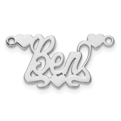 Sterlingsilber Silber/rhodiniert Poliert Herzen Name Platte