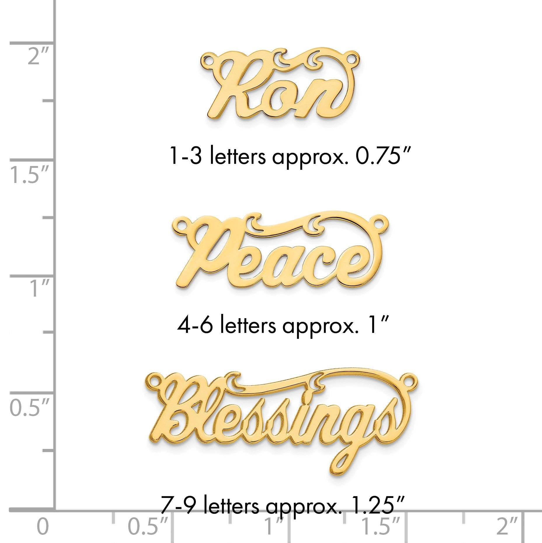 14K Gelbgold Poliert Name Platte