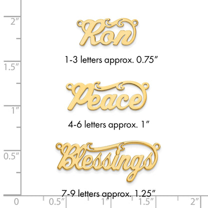 14K Gelbgold Poliert Name Platte