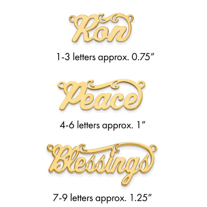 14K Gelbgold Poliert Name Platte