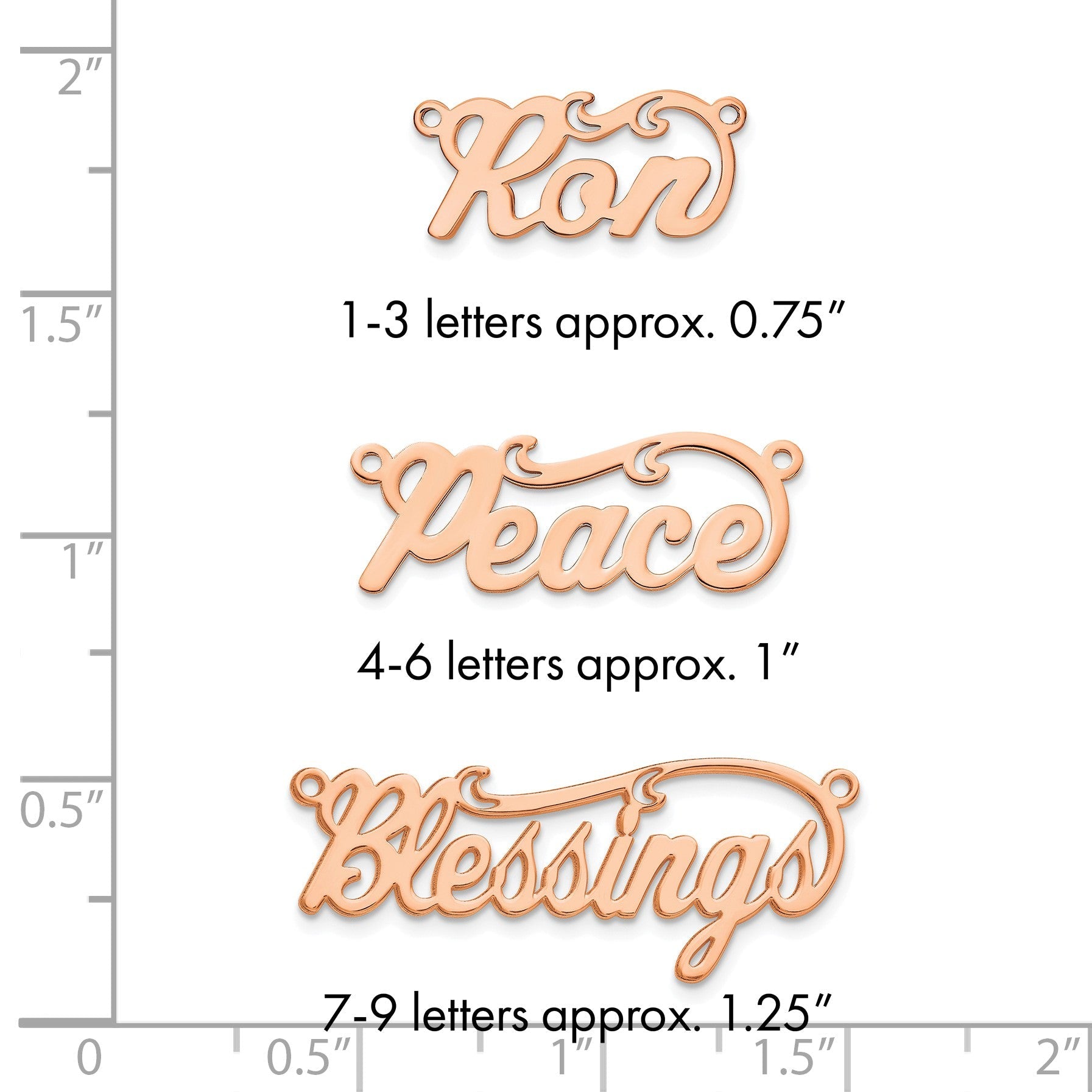 Roségoldbeschichtet Sterlingsilber /rose Poliert Name Platte