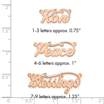Roségoldbeschichtet Sterlingsilber /rose Poliert Name Platte