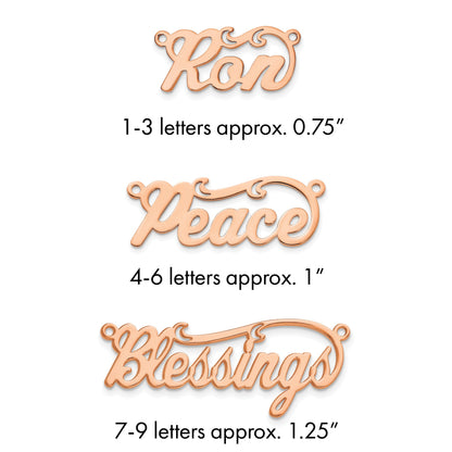 Roségoldbeschichtet Sterlingsilber /rose Poliert Name Platte
