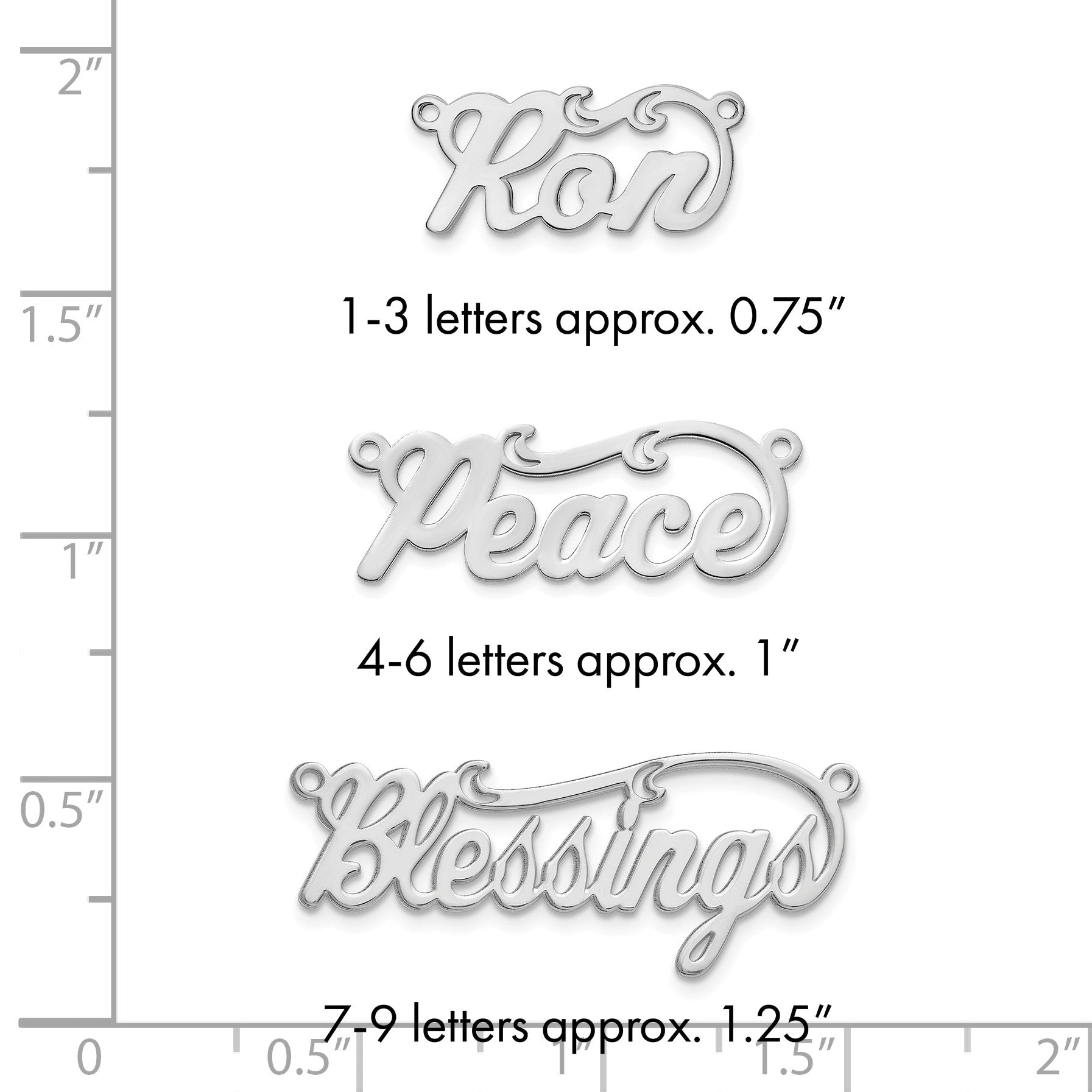 Sterlingsilber Silber/rhodiniert Poliert Name Platte