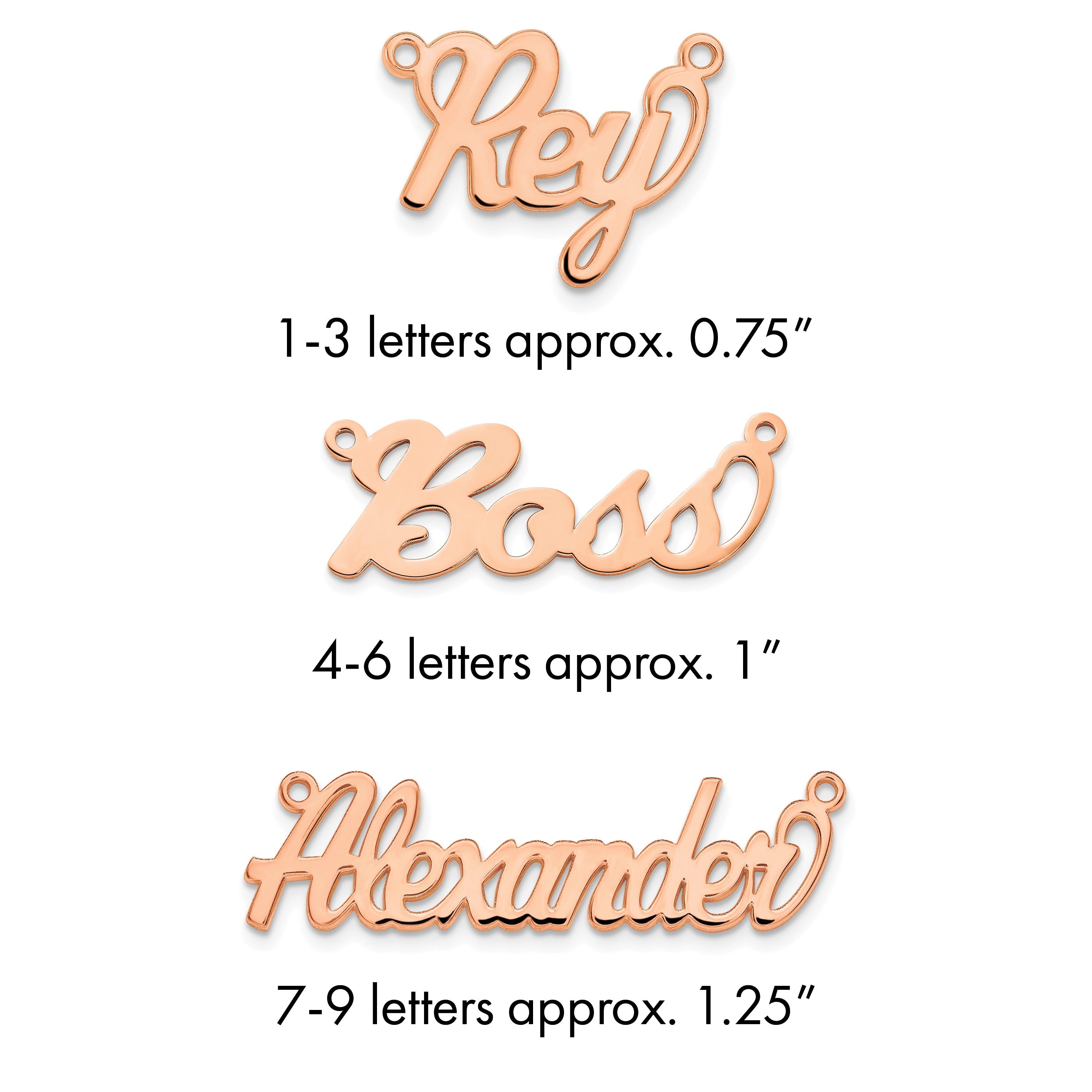 Roségoldbeschichtet Sterlingsilber /rose Name Platte