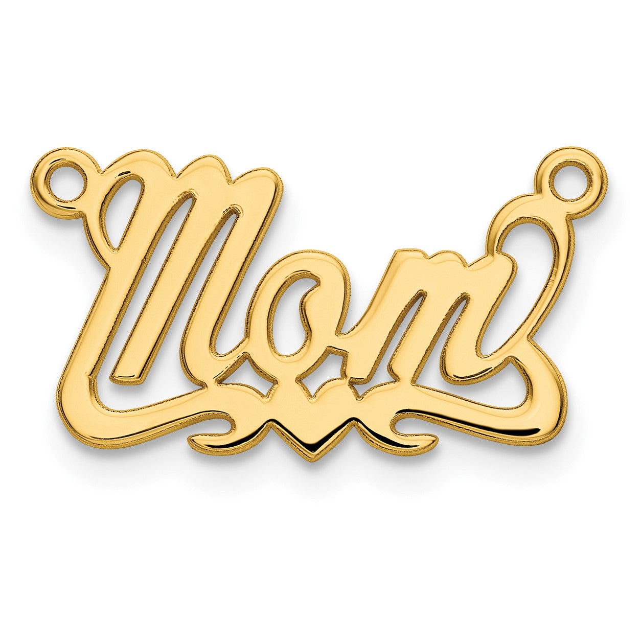 14K Gelbgold Poliert Herz Name Platte