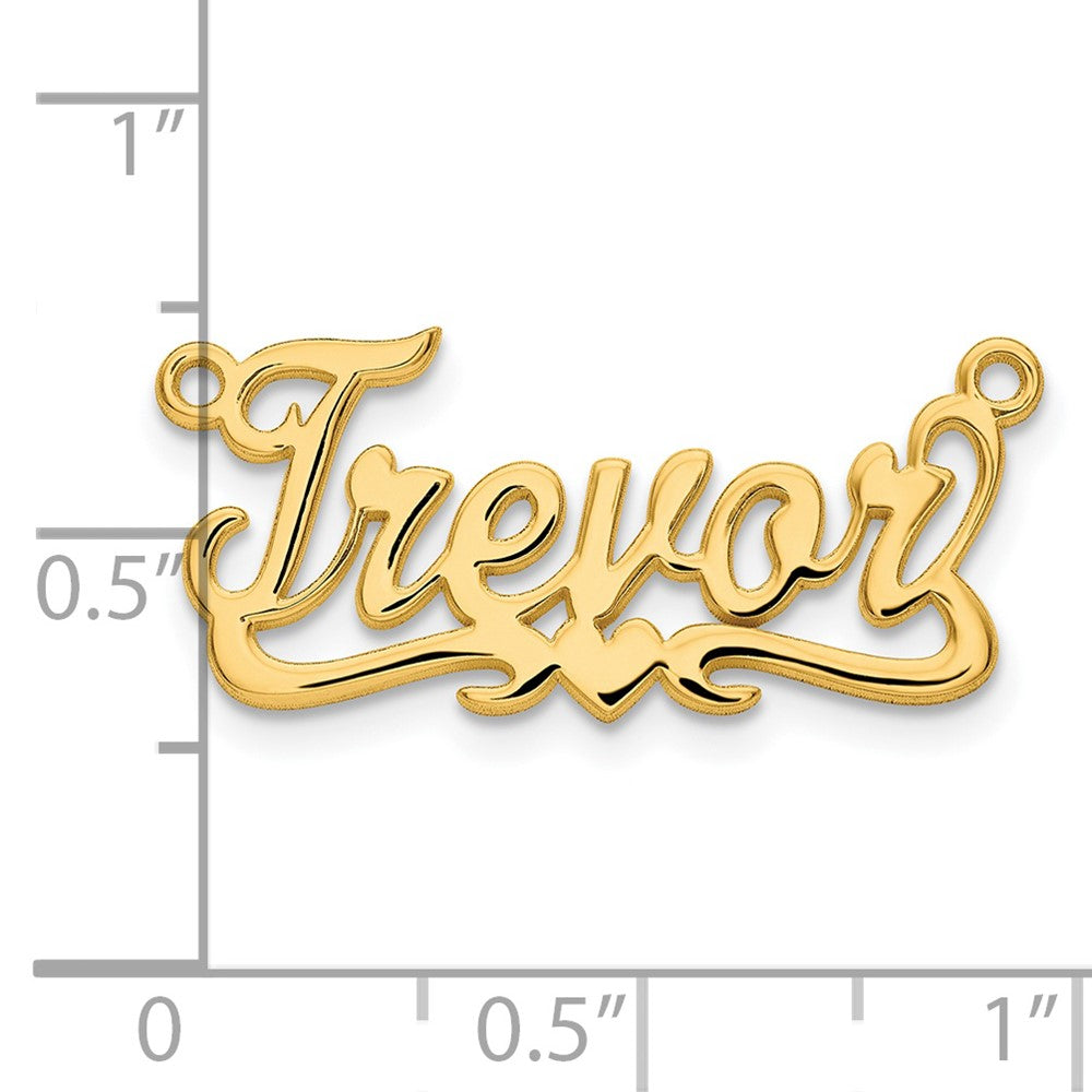 Vergoldet Sterlingsilber /gold Poliert Herz Name Platte