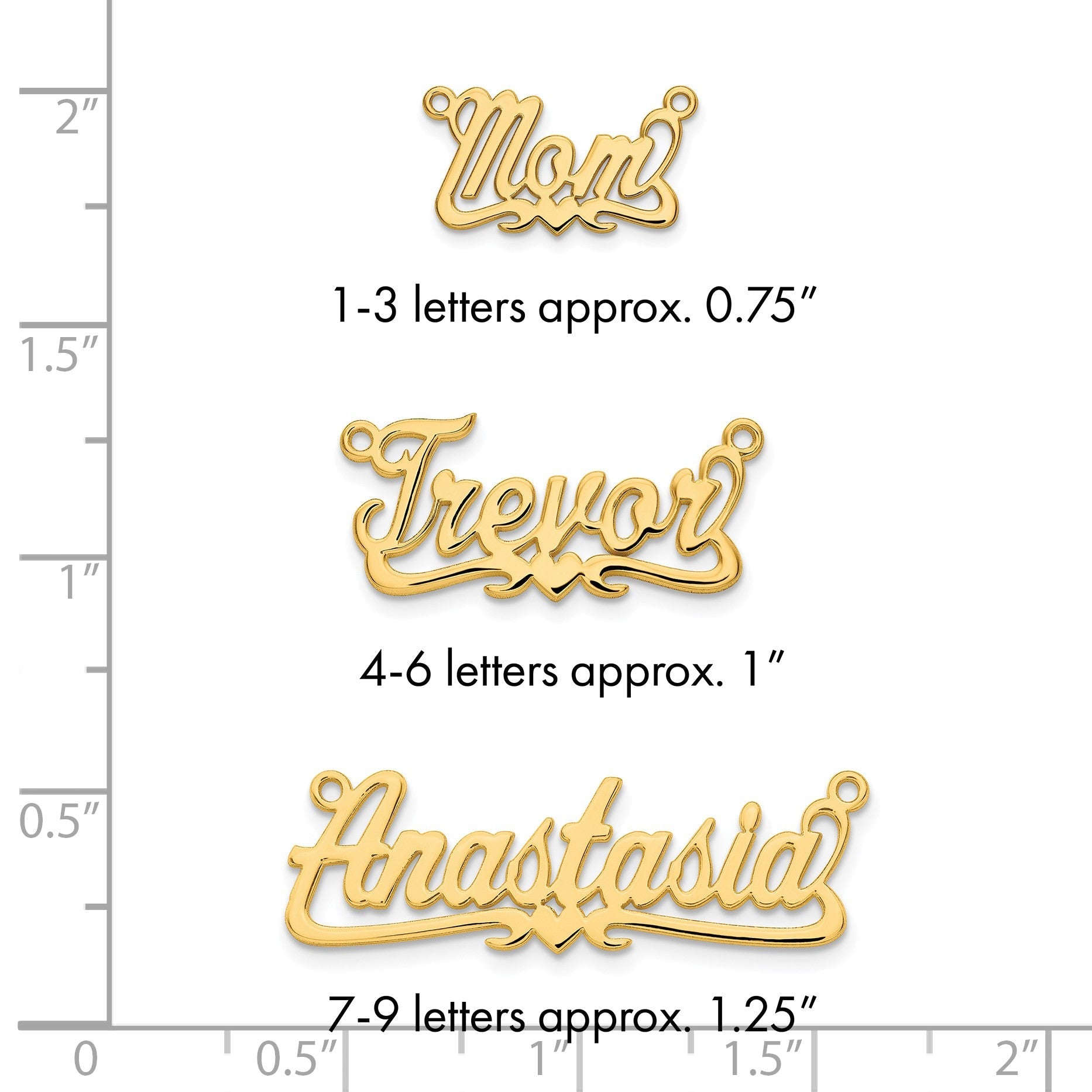 14K Gelbgold Poliert Herz Name Platte