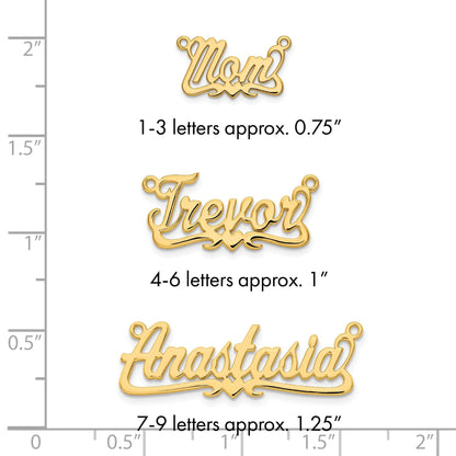 14K Gelbgold Poliert Herz Name Platte