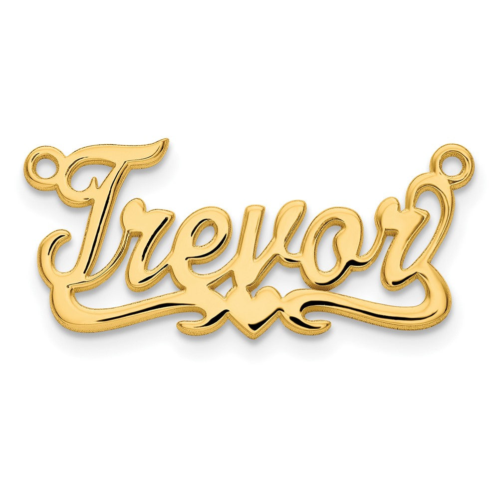 14K Gelbgold Poliert Herz Name Platte