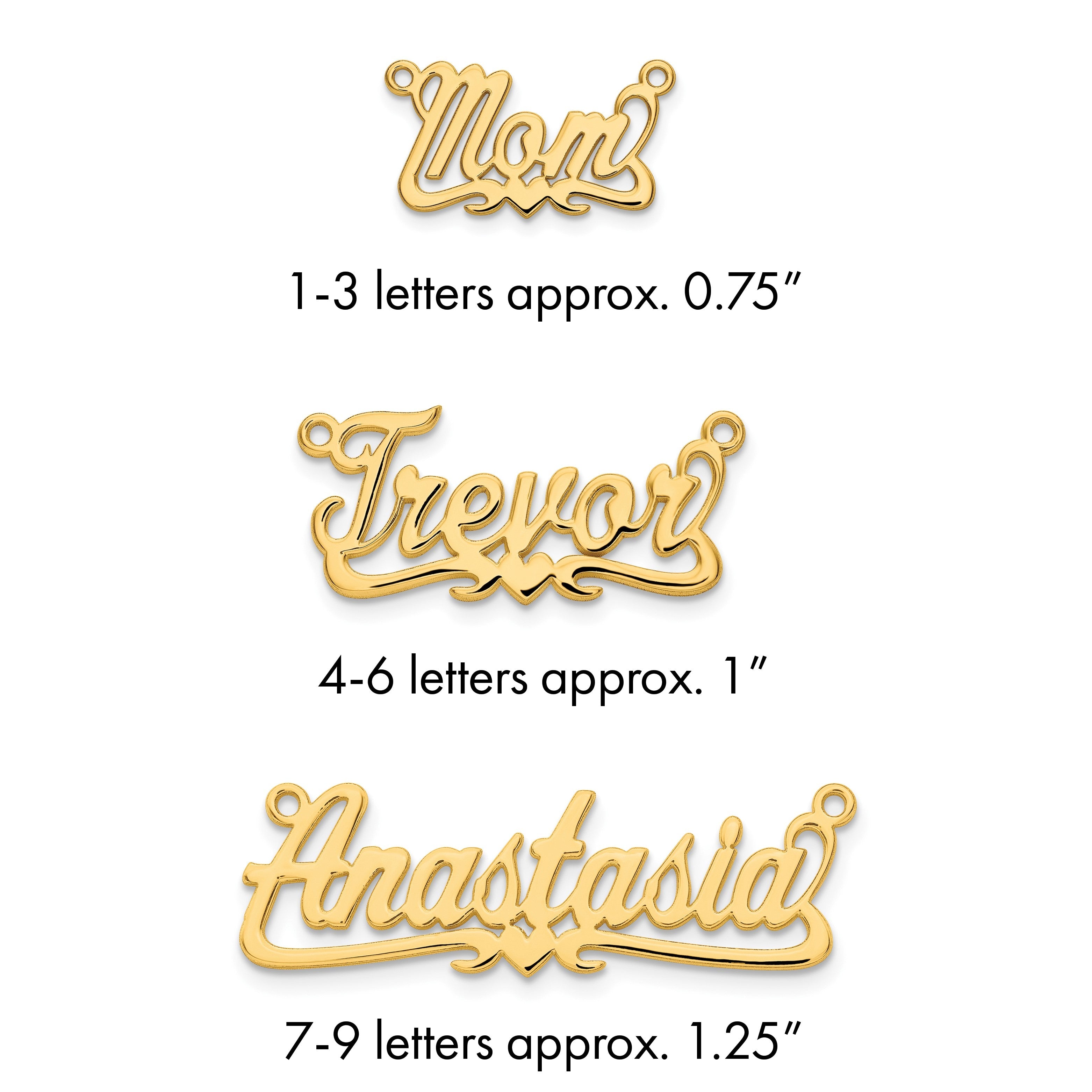 14K Gelbgold Poliert Herz Name Platte