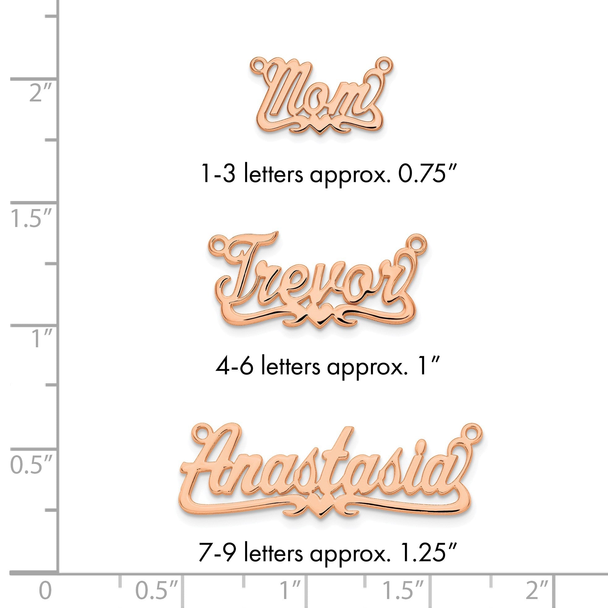 14K Roségold Poliert Herz Name Platte