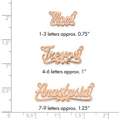 14K Roségold Poliert Herz Name Platte