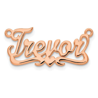 14K Roségold Poliert Herz Name Platte