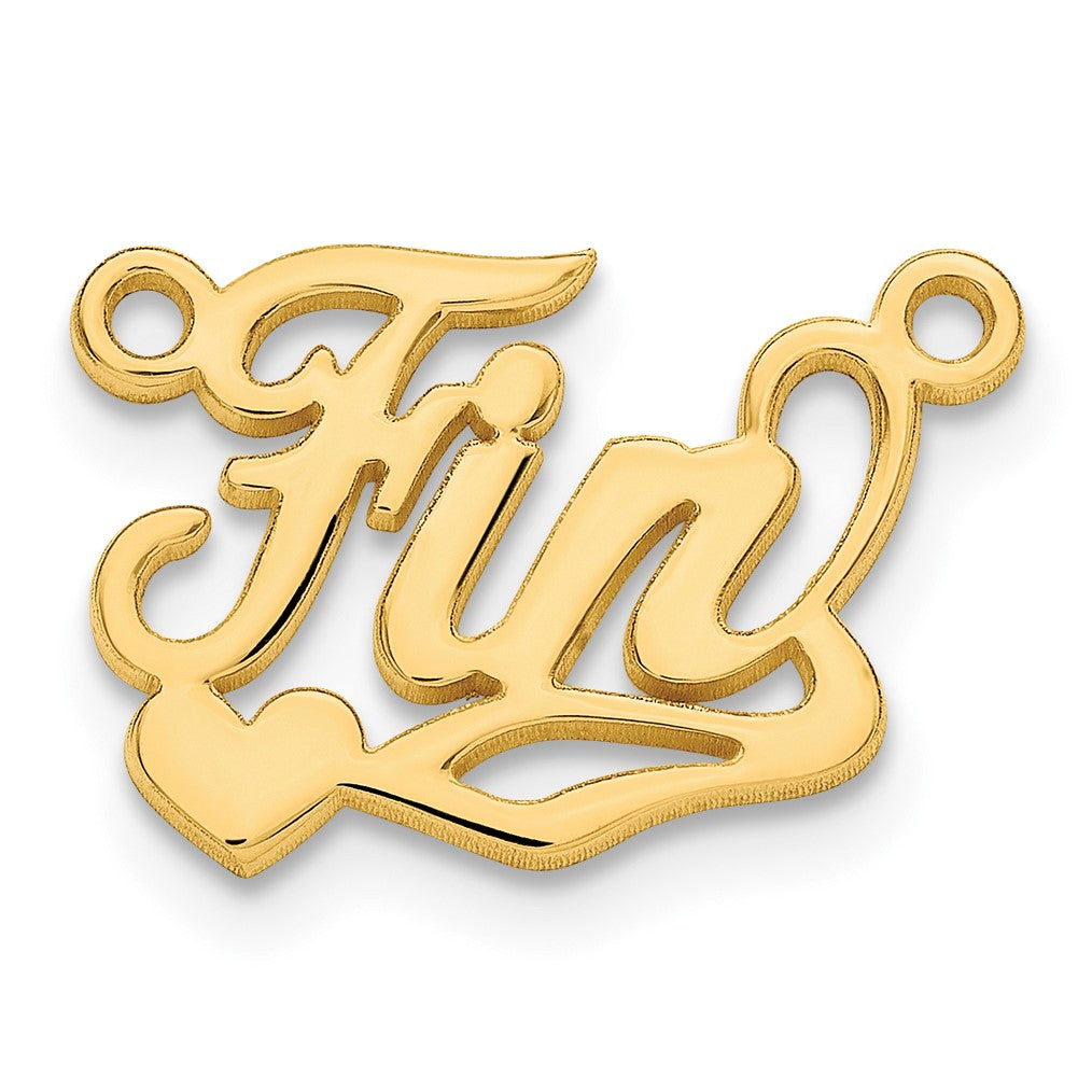 Vergoldet Sterlingsilber /gold Poliert Herz Name Platte