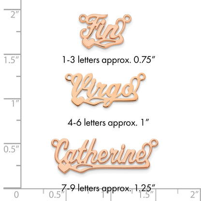 14K Roségold Poliert Herz Name Platte
