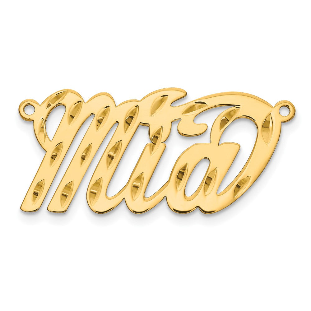 14K Gelbgold Diamantiert Name Platte