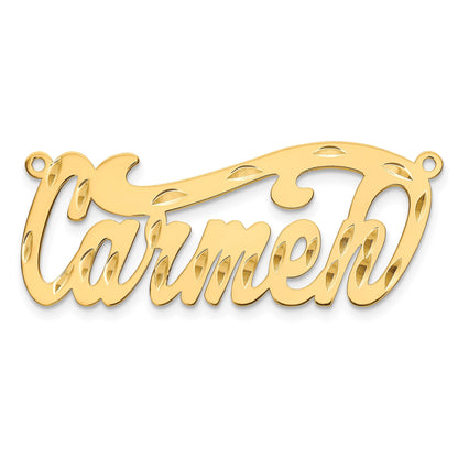 14K Gelbgold Diamantiert Name Platte