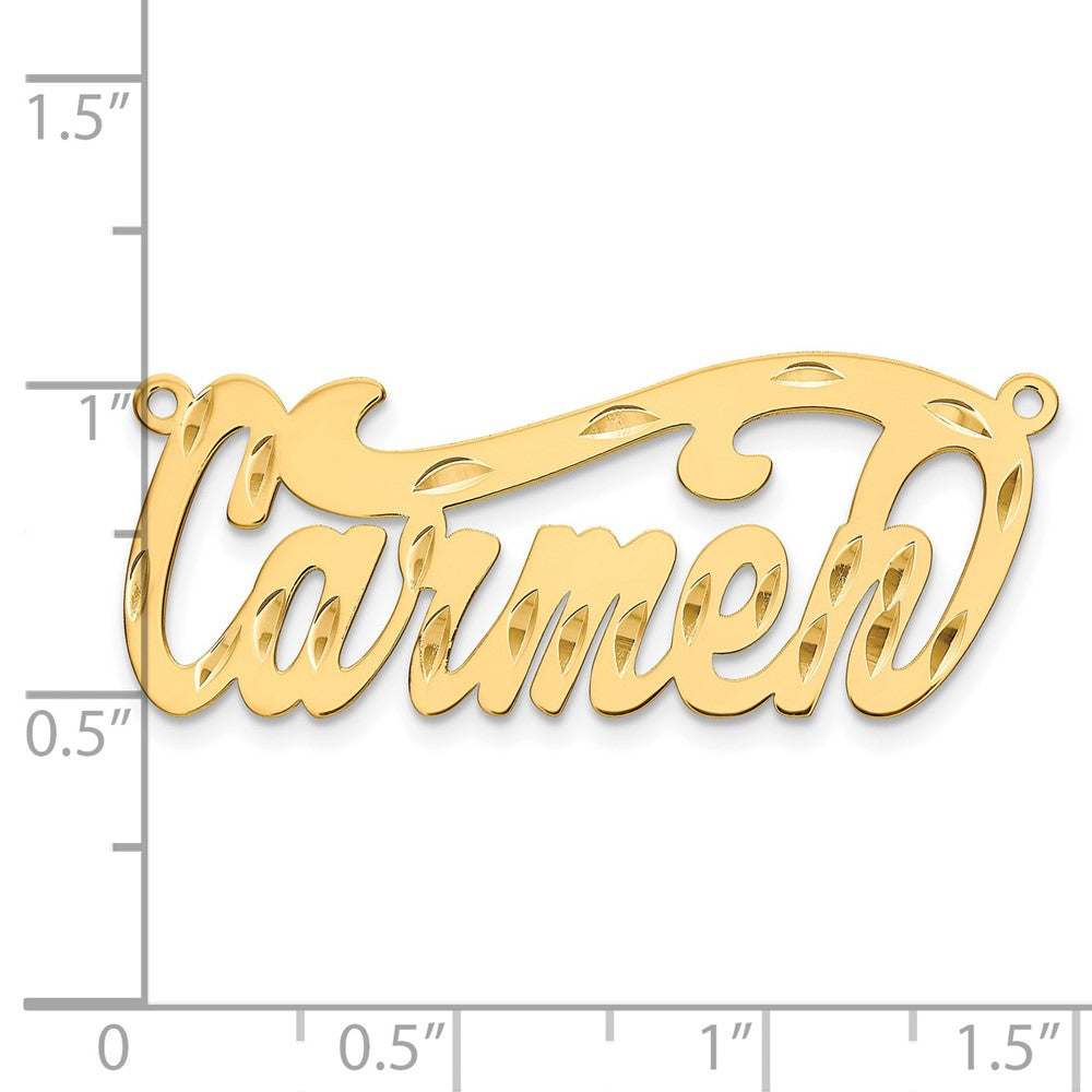 Vergoldet Sterlingsilber /gold Diamantiert Name Platte