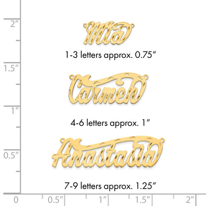 14K Gelbgold Diamantiert Name Platte