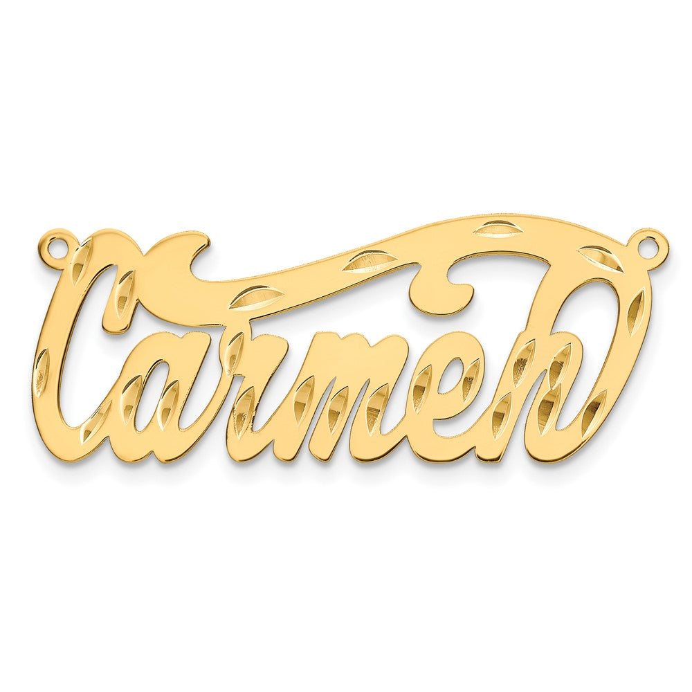 Vergoldet Sterlingsilber /gold Diamantiert Name Platte