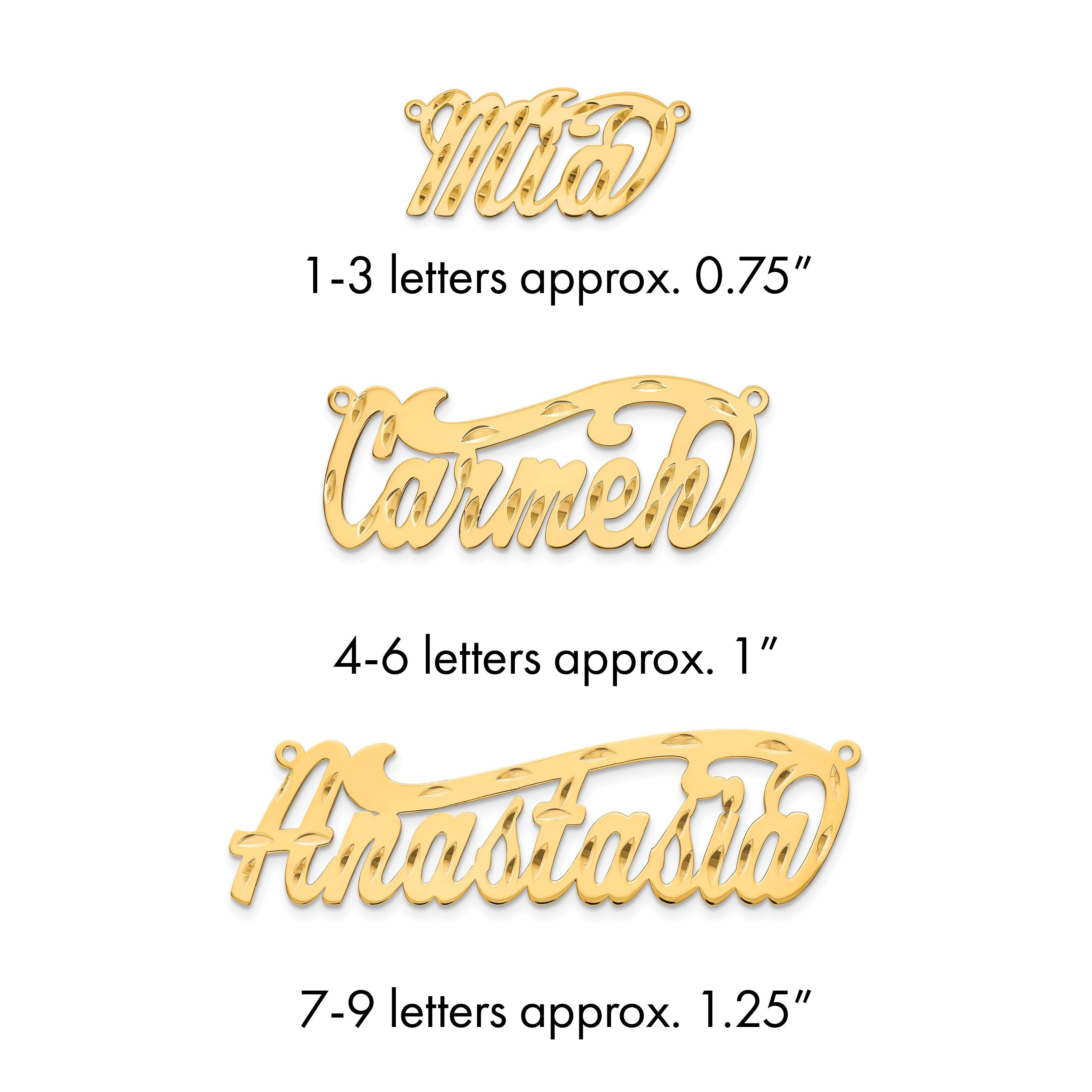 14K Gelbgold Diamantiert Name Platte