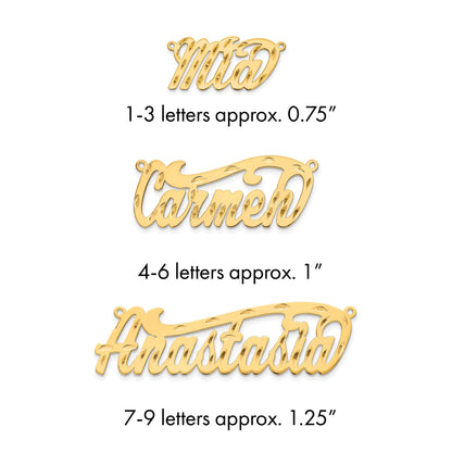 14K Gelbgold Diamantiert Name Platte
