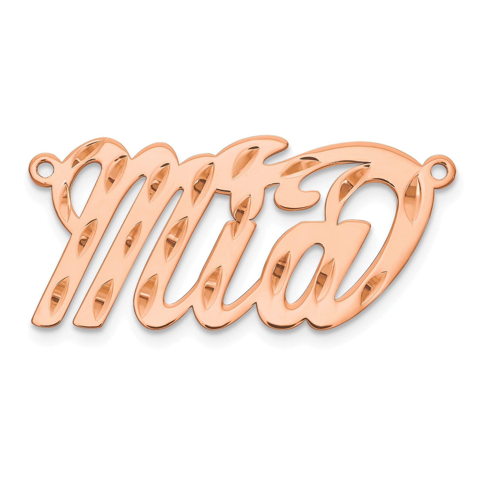 14K Roségold Diamantiert Name Platte