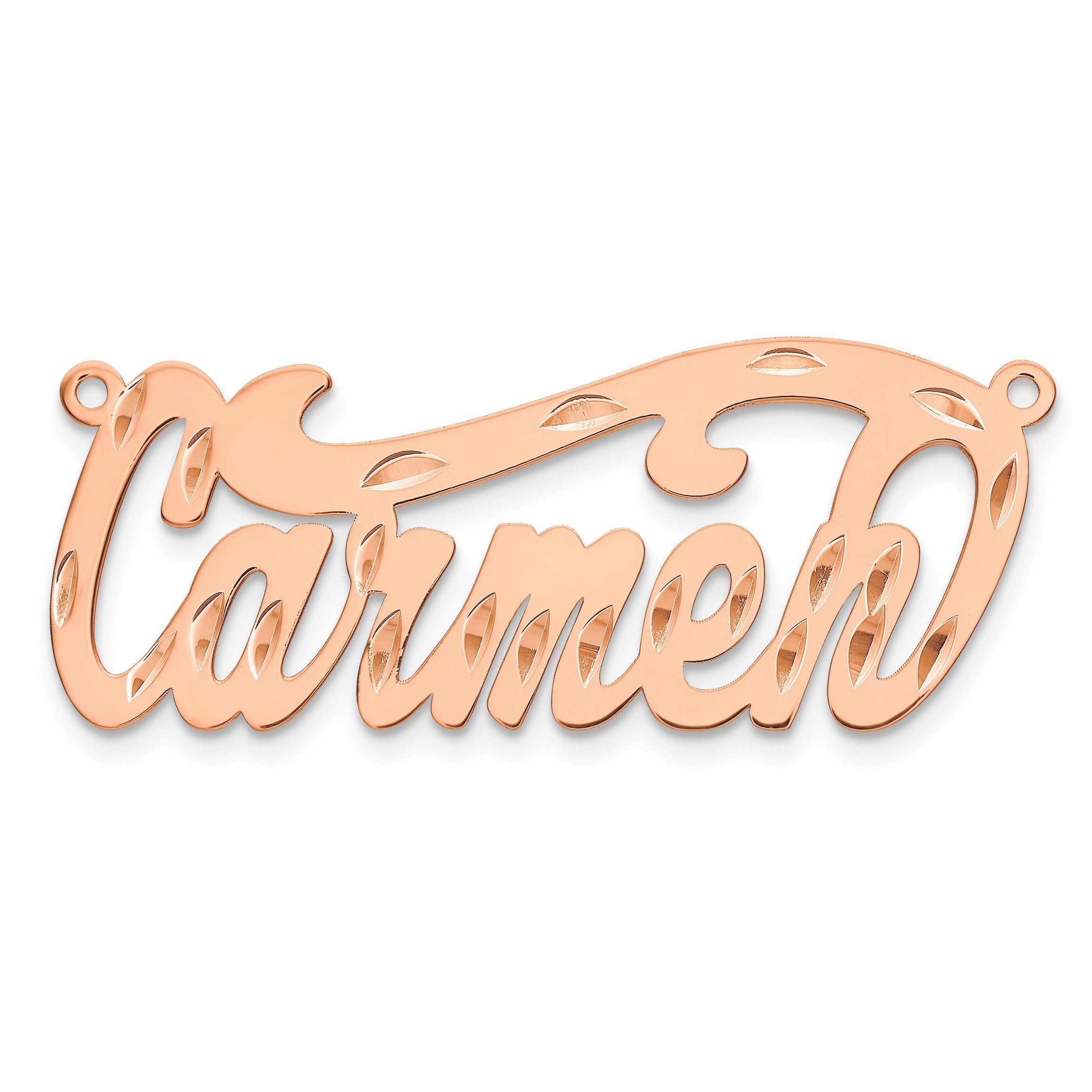 14K Roségold Diamantiert Name Platte
