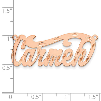 14K Roségold Diamantiert Name Platte