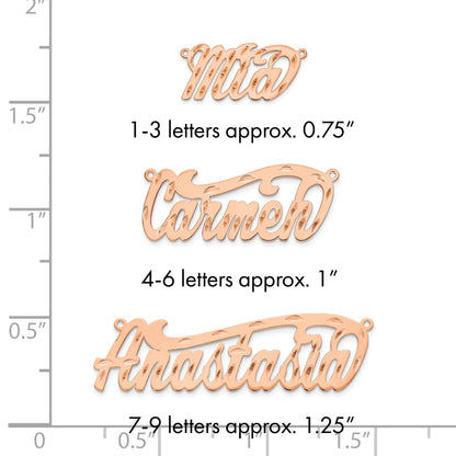 14K Roségold Diamantiert Name Platte
