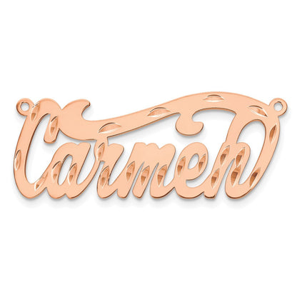 14K Roségold Diamantiert Name Platte