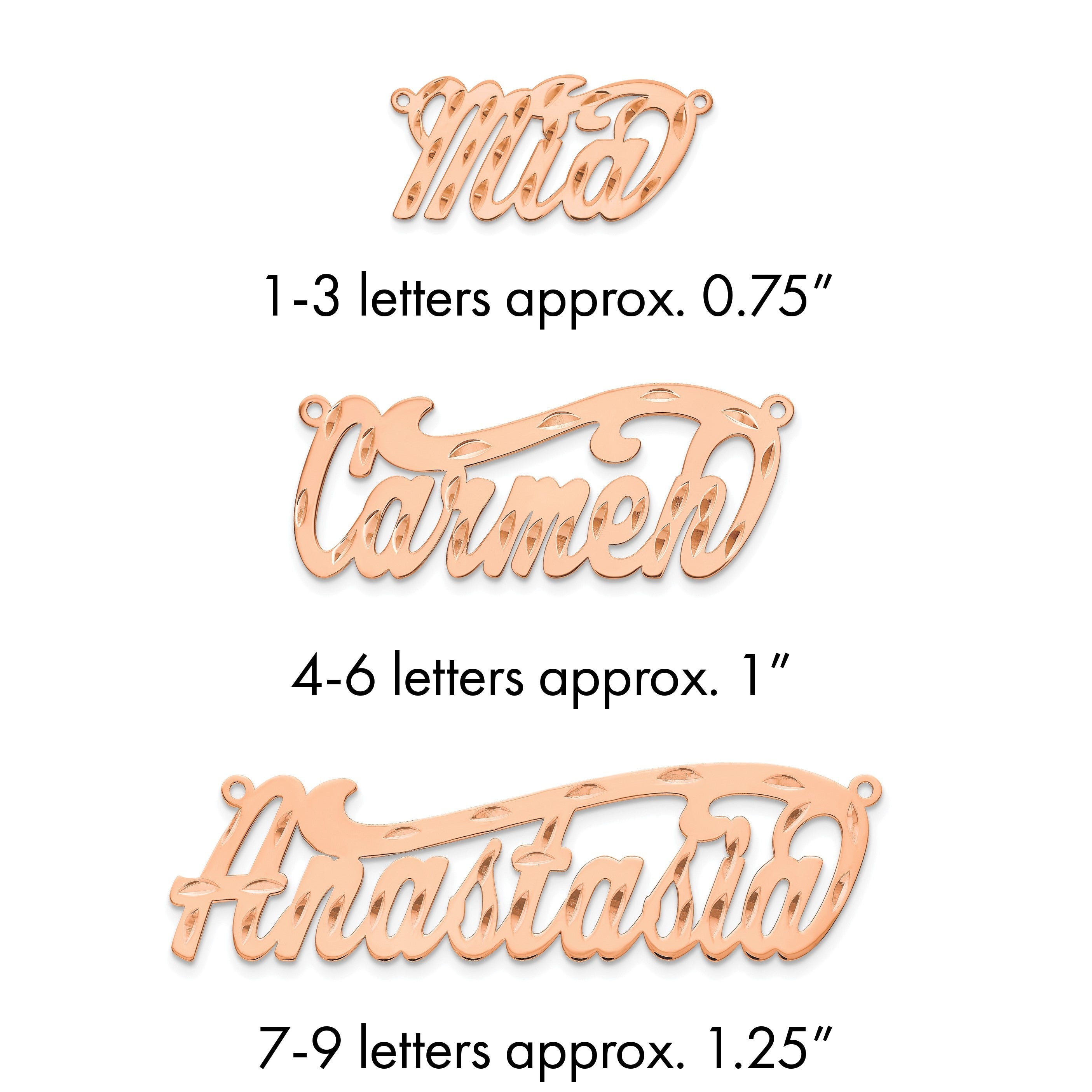 14K Roségold Diamantiert Name Platte