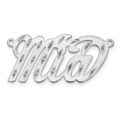 14K Weißgold Diamantiert Name Platte
