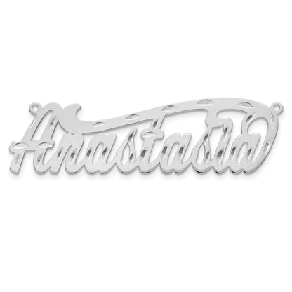 Sterlingsilber Silber/rhodiniert Diamantiert Name Platte