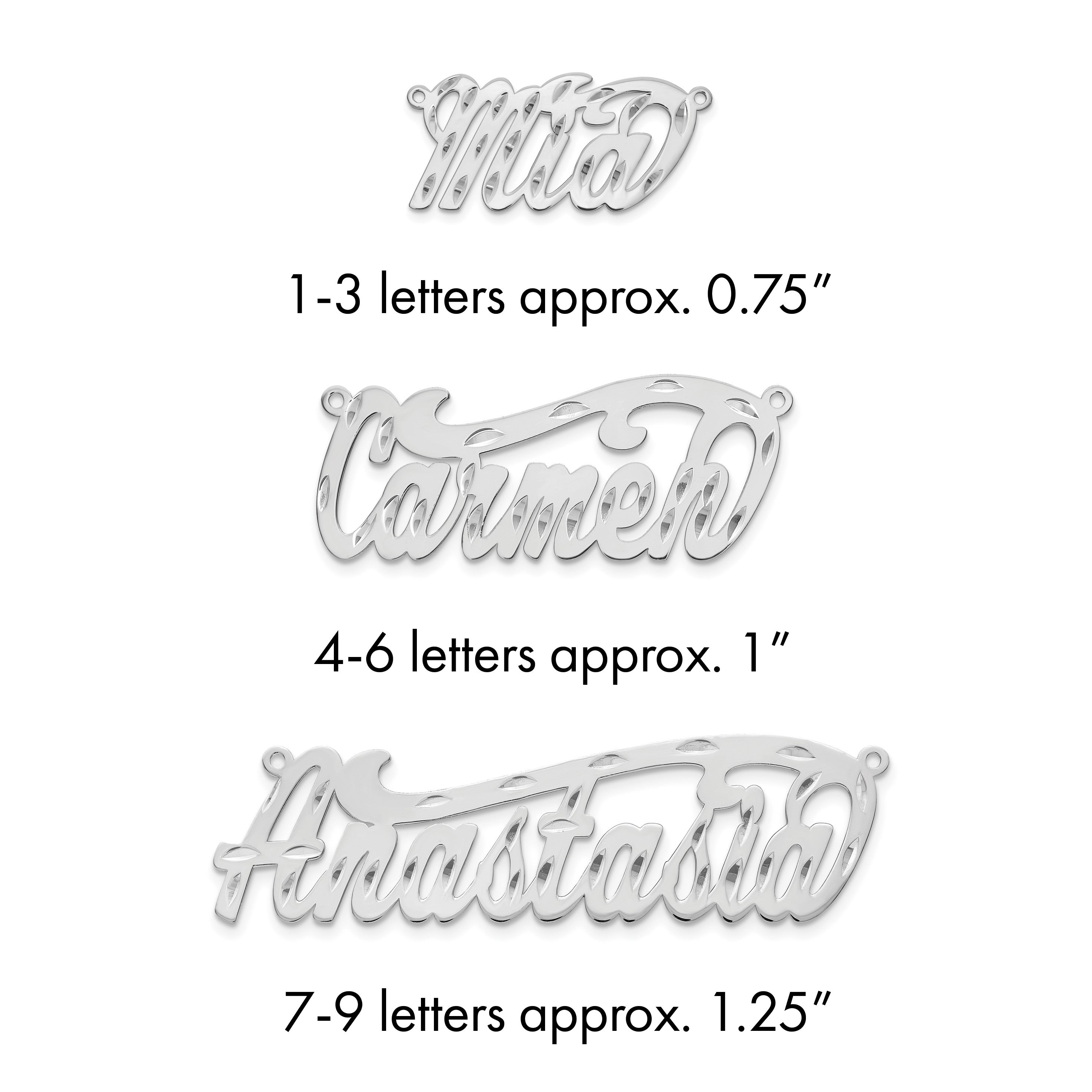 14K Weißgold Diamantiert Name Platte