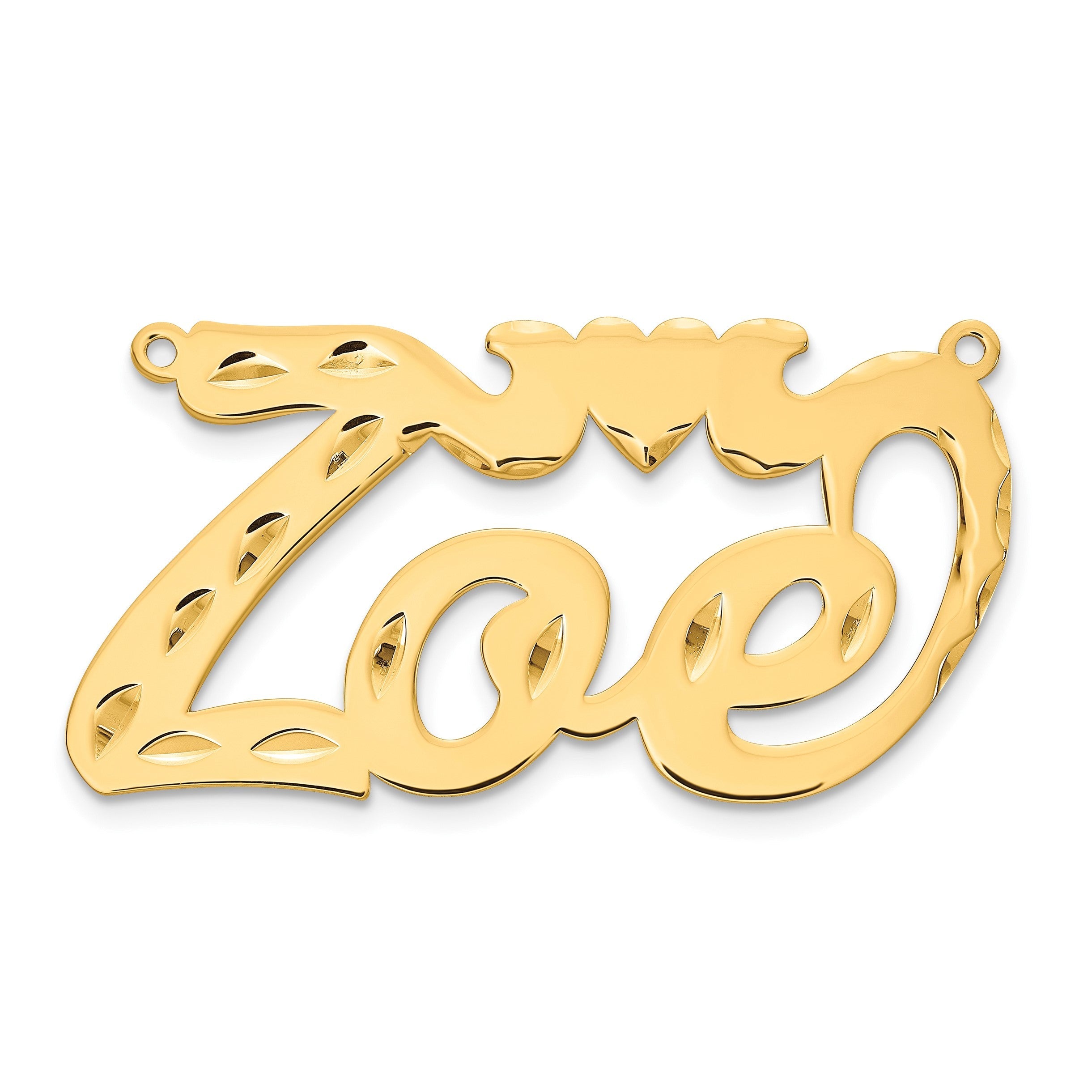Vergoldet Sterlingsilber /gold Diamantiert Herz Name Platte