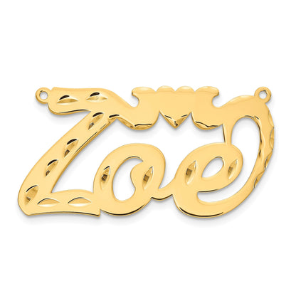 Vergoldet Sterlingsilber /gold Diamantiert Herz Name Platte