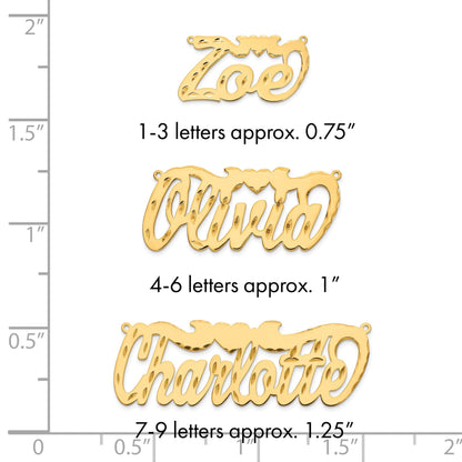 Vergoldet Sterlingsilber /gold Diamantiert Herz Name Platte