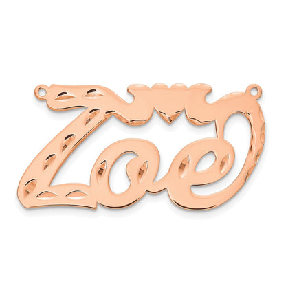 Roségoldbeschichtet Sterlingsilber /rose Diamantiert Herz Name Platte